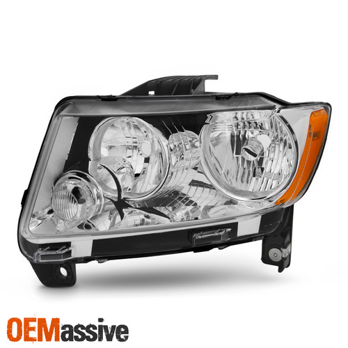 For 11-13 Jeep Grand Cherokee Non-Projector Headlights Assembly Driver Chrome