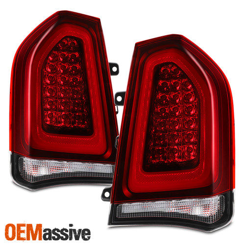 For 15-23 Chrysler 300 LED Tail Lights Rear Lamp Smoked Red Lens Pair Assembly