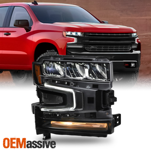 For 19-21 Chevy Silverado 1500 LED DRL w/Halogen Signal Headlight Passenger