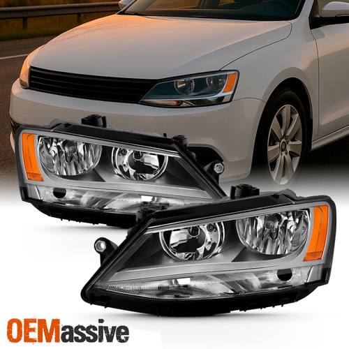 For 2011-2018 VW Jetta 4Door Sedan Chrome Headlights Lights Lamps Left+Right
