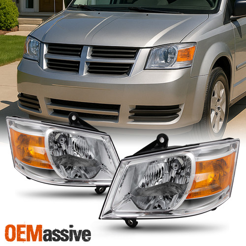 Fit 2008 2009 2010 Dodge Grand Caravan Replacement Headlight Lamp Left+Right