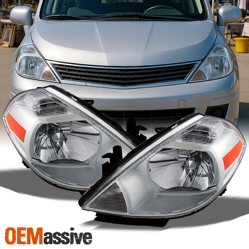 Fits 2007-2012 Versa Headlights Headlamps Replacement Left+Right 07 08 09 10 12