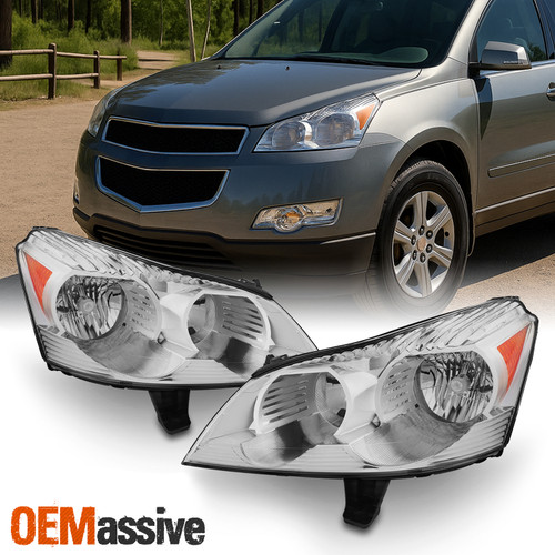 Fits 2009 2010 2011 2012 Chevy Traverse Headlights Lamps Left+Right 09 10 11 12