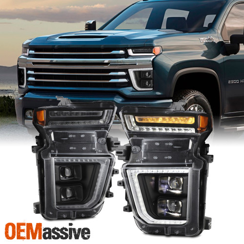 For 20-23 Chevy Silverado 2500HD [Halogen Model] Sequential Projector Headlights
