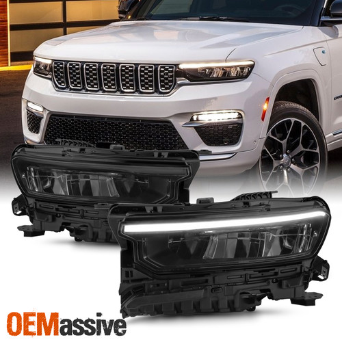 For 21-23 Jeep Grand Cherokee Full LED Headlight DRL w/o Auto Leveling Assembly