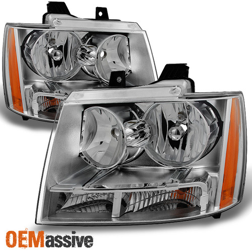 Fit 07-14 Chevy Avalanche Suburban Tahoe Headlights Left + Right Light Lamps