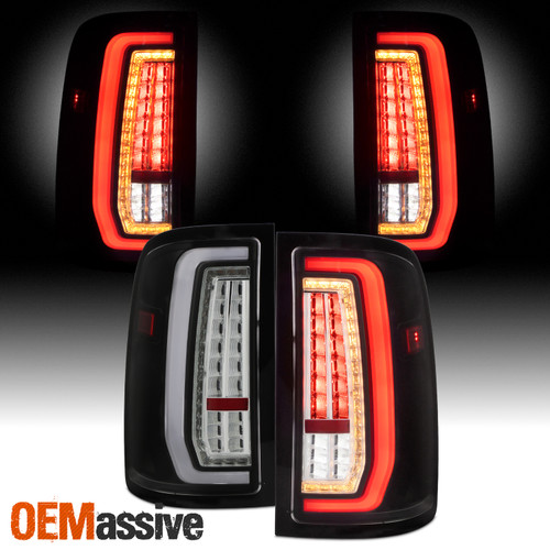 For 2007-2013 GMC Sierra LED Tail Light Mat Black Rear Brake Lamp Assembly Set