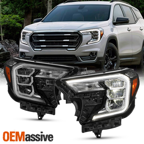 For 2022-2024 GMC Terrain SLE/SLT Full LED DRL Reflector Type Headlights Pair