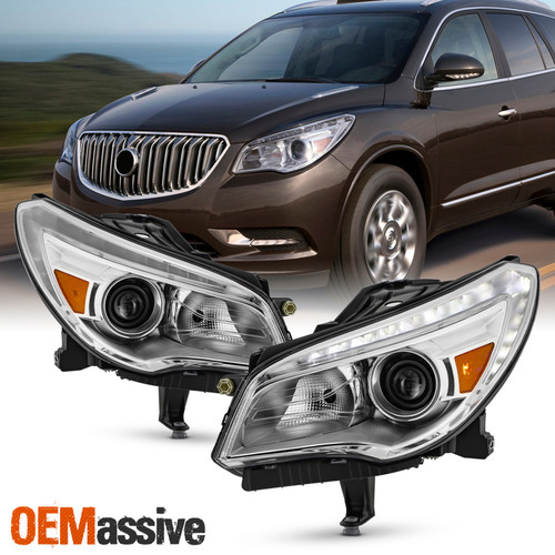 For 2013-2017 Buick Enclave HID Non-AFS Projector Headlights Pair w/ DRL Lamp