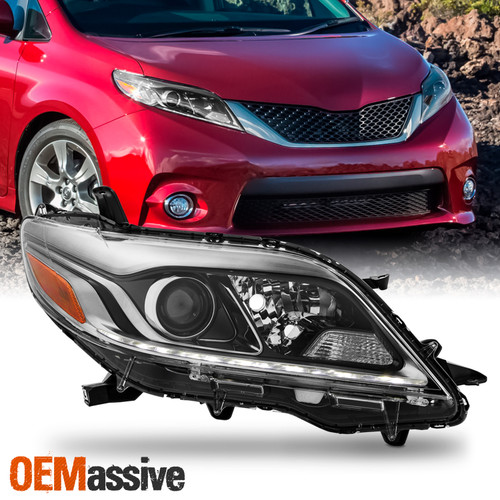 For 2015-2019 Toyota Sienna SE Halogen Projector Headlight Passenger w/LED DRL