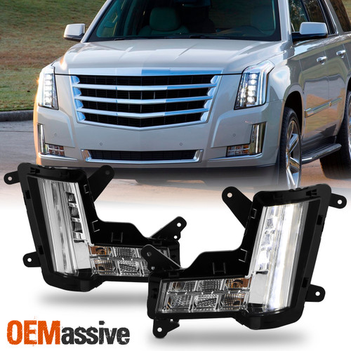 For 15-20 Cadillac Escalade LED w/DRL Fog Light w/Crash Imminent Braking Pair