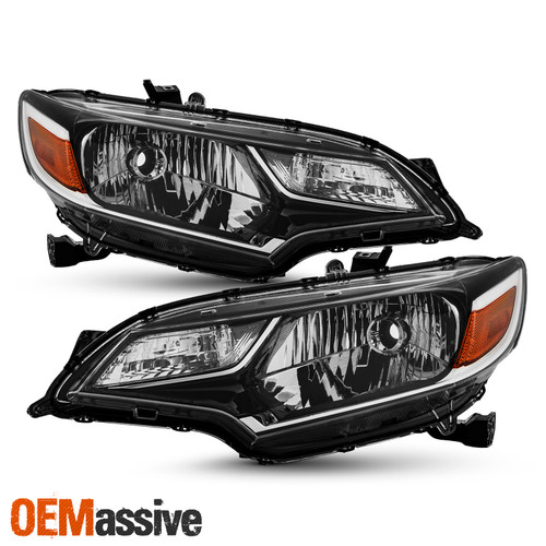 For 2018-2020 Honda Fit Halogen Type Headlights Headlamp Driver Passenger Black