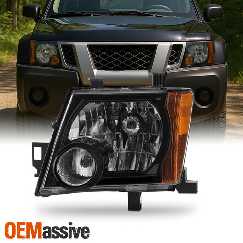For 2009-2015 Nissan Xterra Halogen Type Headlight Headlamp Black Driver Side
