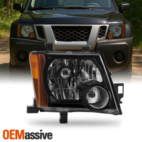 For 2009-2015 Nissan Xterra Halogen Type Headlight Headlamp Black Passenger Side