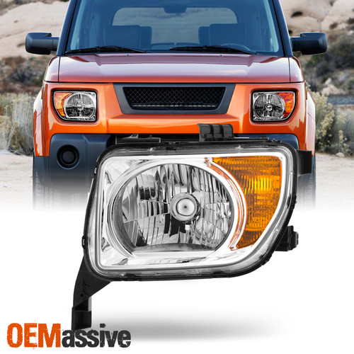 For 2003-2006 Honda Element Halogen Type Headlight Headlamp Chrome Driver Side