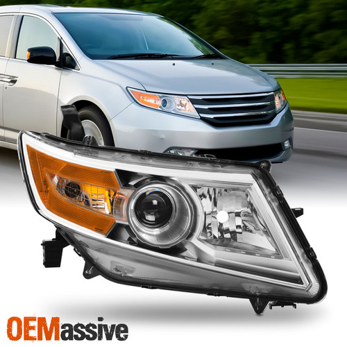 For 2011-2013 Honda Odyssey Headlight Projector Headlamp Passenger Chrome Housin