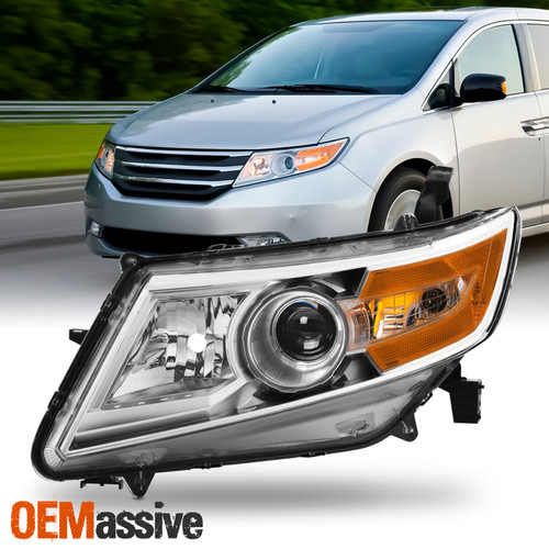 For 2011-2013 Honda Odyssey Headlight Projector Headlamp Driver Chrome Housing