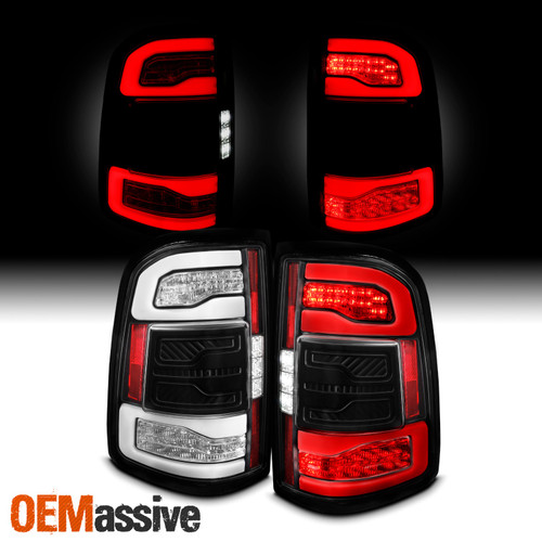 For 19-23 Dodge Ram 1500 LED Tail Lights w/o Blind Spot Sequential Signal Black