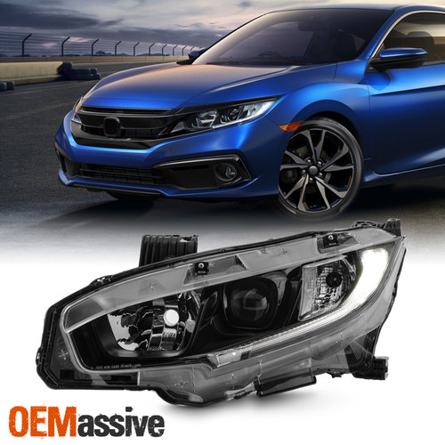 For 2019-2021 Honda Civic Halogen Type Projector Headlight Headlamp Driver Left