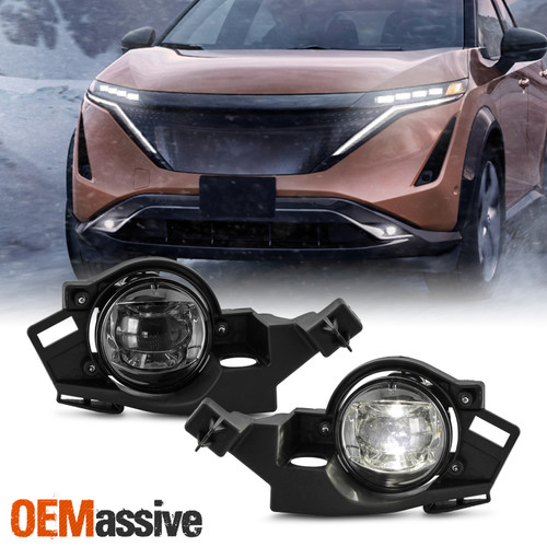 For 2023-2024 Nissan Ariya Full LED Bumper Fog Lights Pair w/Wire Harness Switch