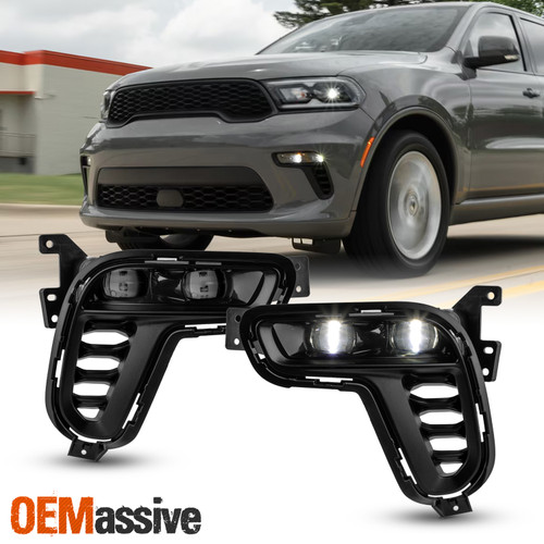 For 2021-2024 Dodge Durango LED Fog Lights Pair w/ Wire Harness Switch Bracket