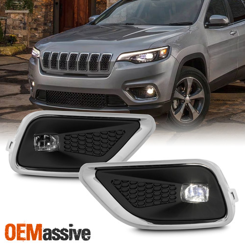 For 2019-2023 Jeep Cherokee LED Fog Lights Front Bumper w/ Switch Replacement