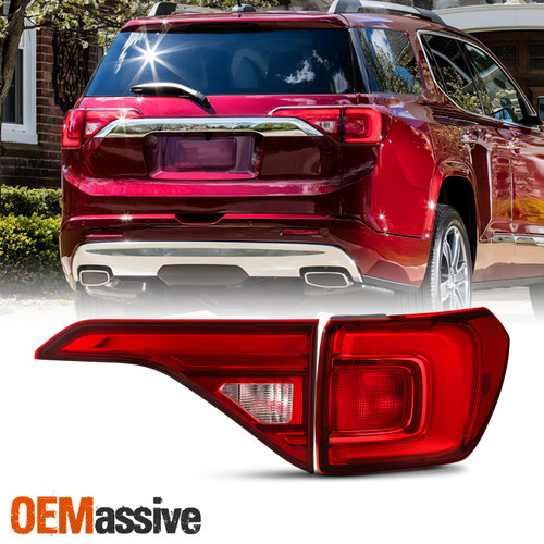 For 2017-2019 GMC Acadia LED Running Chrome Red Tail Light Inner+Outer Passenger