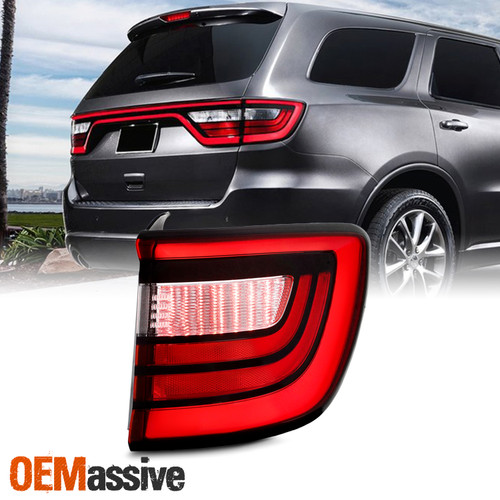 For 2014-2024 Dodge Durango Full LED Running Tube Chrome Red TailLight Passenger