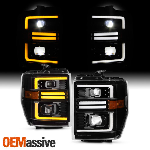 For 2008-2014 Ford E150 E250 E350 E450 SuperDuty w/ LED DRL Projector Headlights