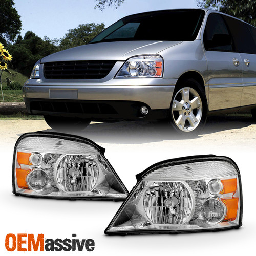 For 2004-2007 Ford Freestar | Mercury Monterey Chrome Headlights Pair Left+Right