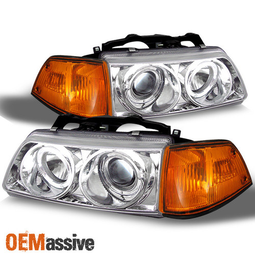 Fits 88-89 Civic 2/3Dr Halo Projector Headlights +Clear Amber Corner Signal Lamp