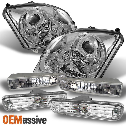 Fits 97-01 Prulude Halo Projector Headlights+Clear Front&Rear Bumper Signal Set