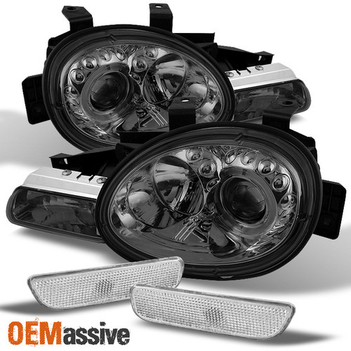 Fits Smoked 95-99 Plymouth Neon Halo Projector Headlights+Bumper Signal Lamps