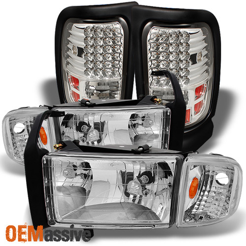 Fit 1994-01 Ram 1500 1994-2002 Ram 2500 3500 Headlights Corner + LED Tail Lights
