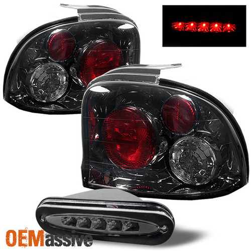 Fits Smoked 95-99 Dodge Neon Altezza Tail Lights +Full LED 3Rd Third Brake Lamp