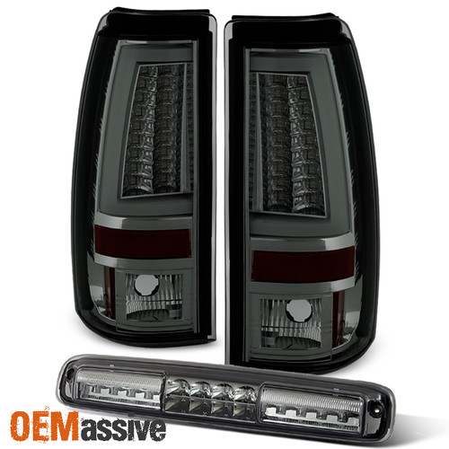 Fit 2003-2006 Chevy Silverado GMC Sierra Smoke LED Tail Light+3rd LED Brake Lamp