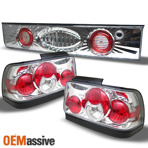 Fits 93-97 Toyota Corolla Chrome Altezza Tail Brake Lights Lamps W/Trunk Piece