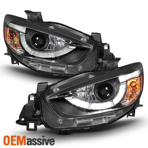 Fits [Halogen Upgrade] 13-16 Mazda CX-5 DRL LED Light Tube Projector Headlights