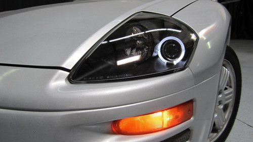 Fits 00-02 Eclipse Blk Halo Projector Headlights+Front&Rear Bumper Signal Lights