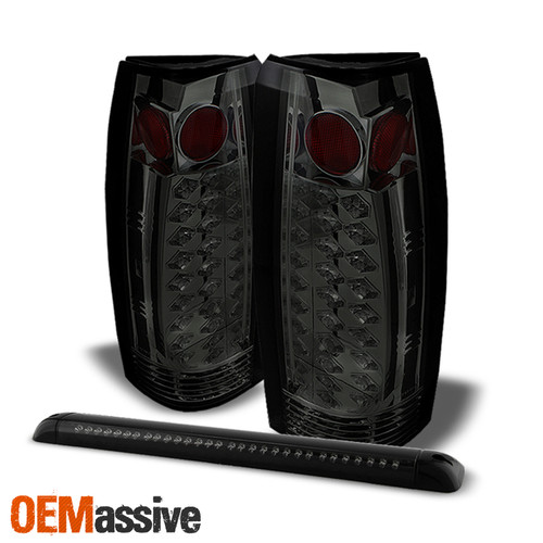 Fits Suburban Yukon Blazer Tahoe Smoked LED Tail Lights + LED 3rd Brake Light
