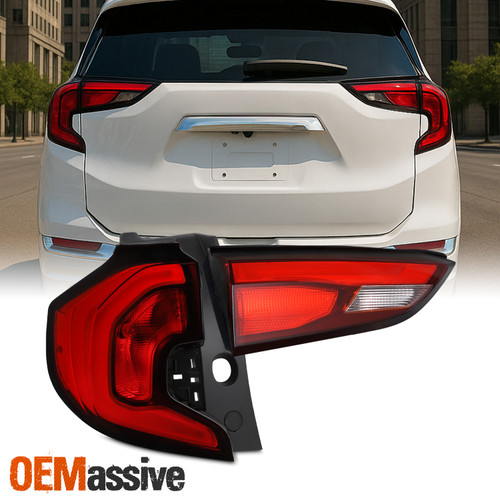 For 18-23 GMC Terrain Denali Red Tail Light Out+In 2 Pcs Driver w/ LED Tube DRL