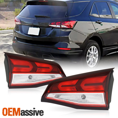 For 2022-2024 Chevy Equinox Halogen Type Chrome Red Tail Lights Inner Left+Right