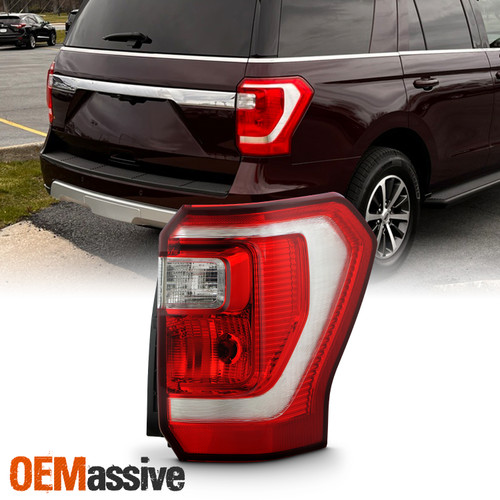 For 2018-2022 Ford Expedition [Halogen Type] Chrome Red Tail Light Passenger RH
