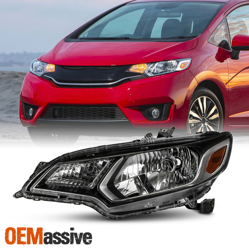 For 2015-2017 Honda Fit [Halogen Type] Chrome Headlight Headlamp Driver Left LH