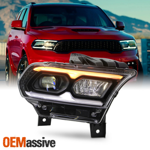 For 21-24 Dodge Durango Black Bezel FullLED Projector Headlamp Passenger w/o AFS