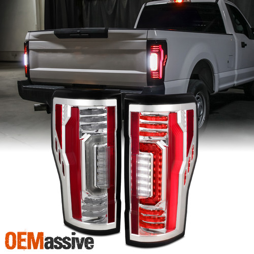 For 2017-2019 Ford F250 F350 F450 Superduty Full LED Chrome Tail Lights Len Pair