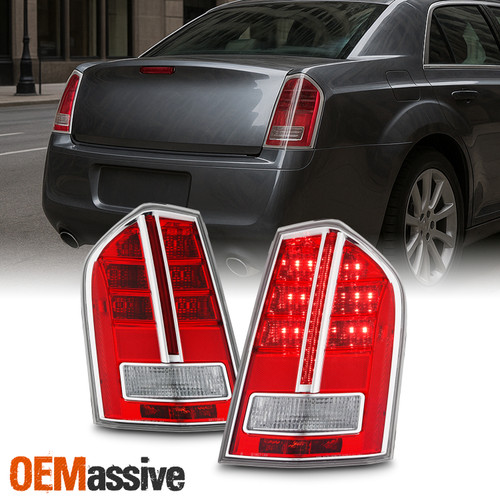 For 2011-2014 Chrysler 300 Tail Lights Rear Brake Lamp Chrome Driver Passenger