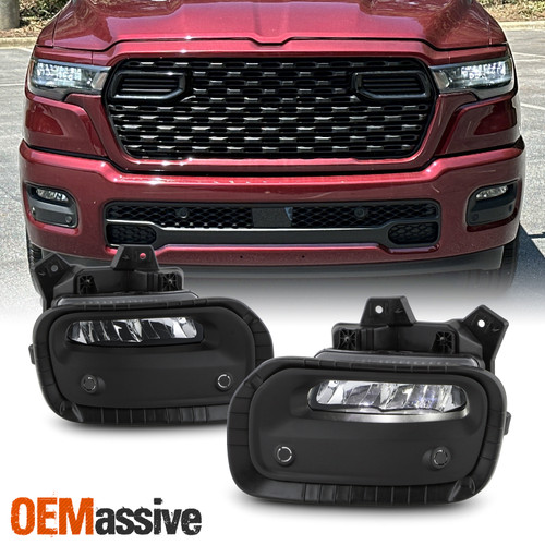 For 2025+ Dodge Ram 1500 Full LED Fog Light w/ Universal Switch Pair OE Style