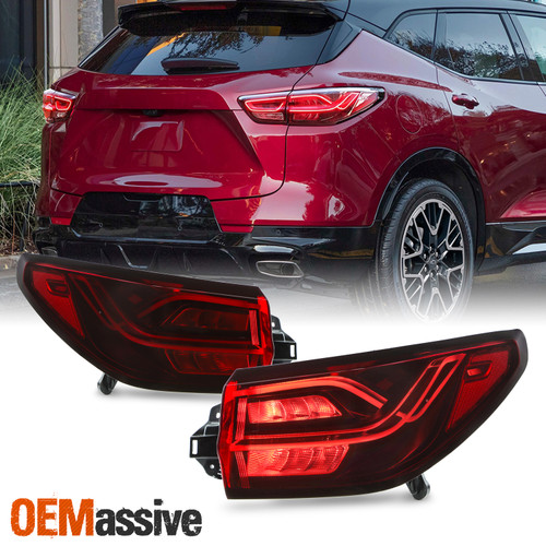 For 23-25 Chevy Blazer Black Red Tail Light Outer Pair w/LED Running Turn Signal