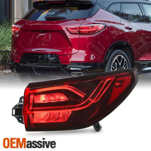 For 2023-2025 Chevy Blazer Black Red TailLight Outer Passenger w/LED Turn Signal